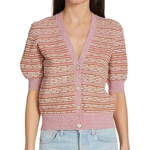 Verónica Beard Toyama Shirt Sleeve Cardigan in Pink Sz Small